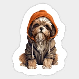 Winter Shih Tzu Dog Sticker